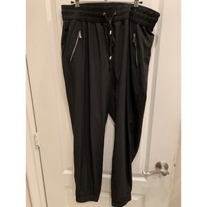 Calvin Klein Women's Black Jogger Pants With Zipper Pockets Sz L